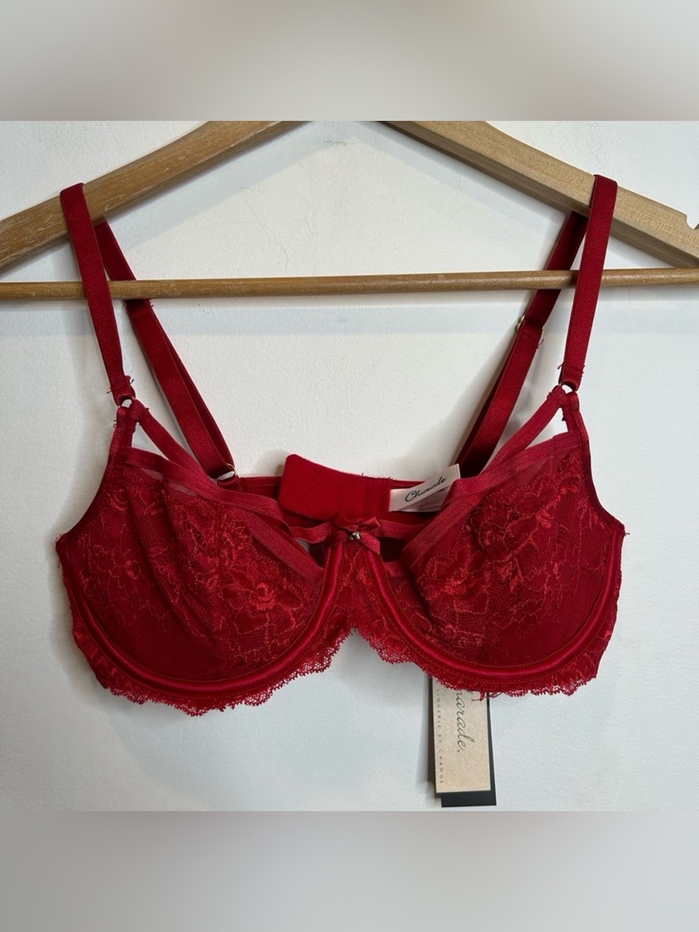 Charade by Change Maggie 3/4 Padded Red Lace Bra